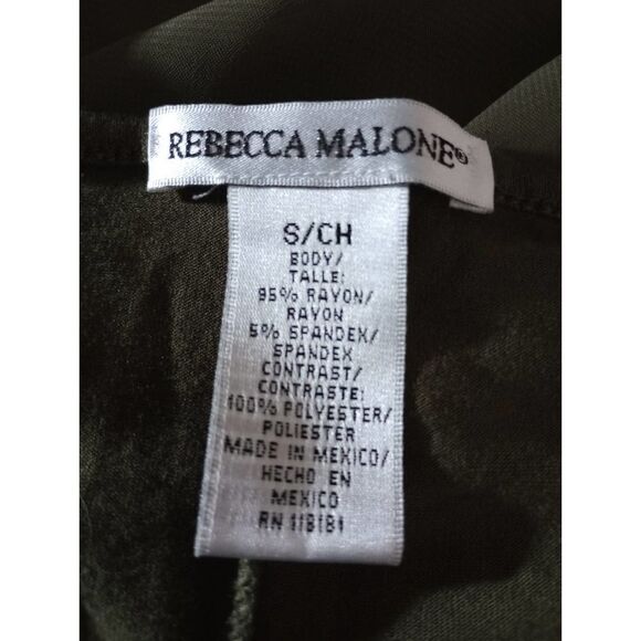 2 For 30‎ Rebecca Malone Blouse Ladies Small Green - Picture 5 of 8